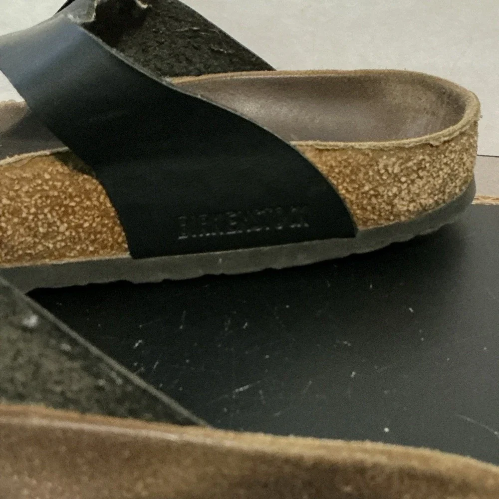 Birkenstock Gizeh Birko Flor Black Thong Sandals Mens 9 EU 42